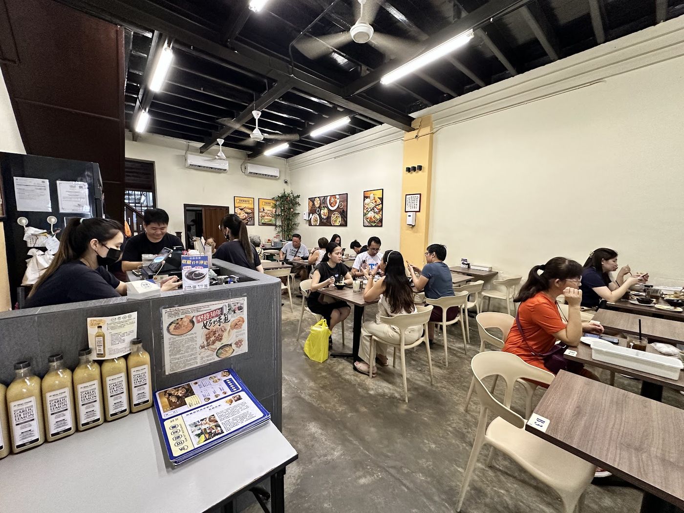 Airy shophouse dining room